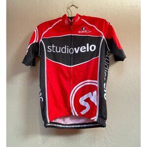 Capo Studio Velo Made in Italy Men's Small Zip Up Cycling Jersey Shirt Red Black